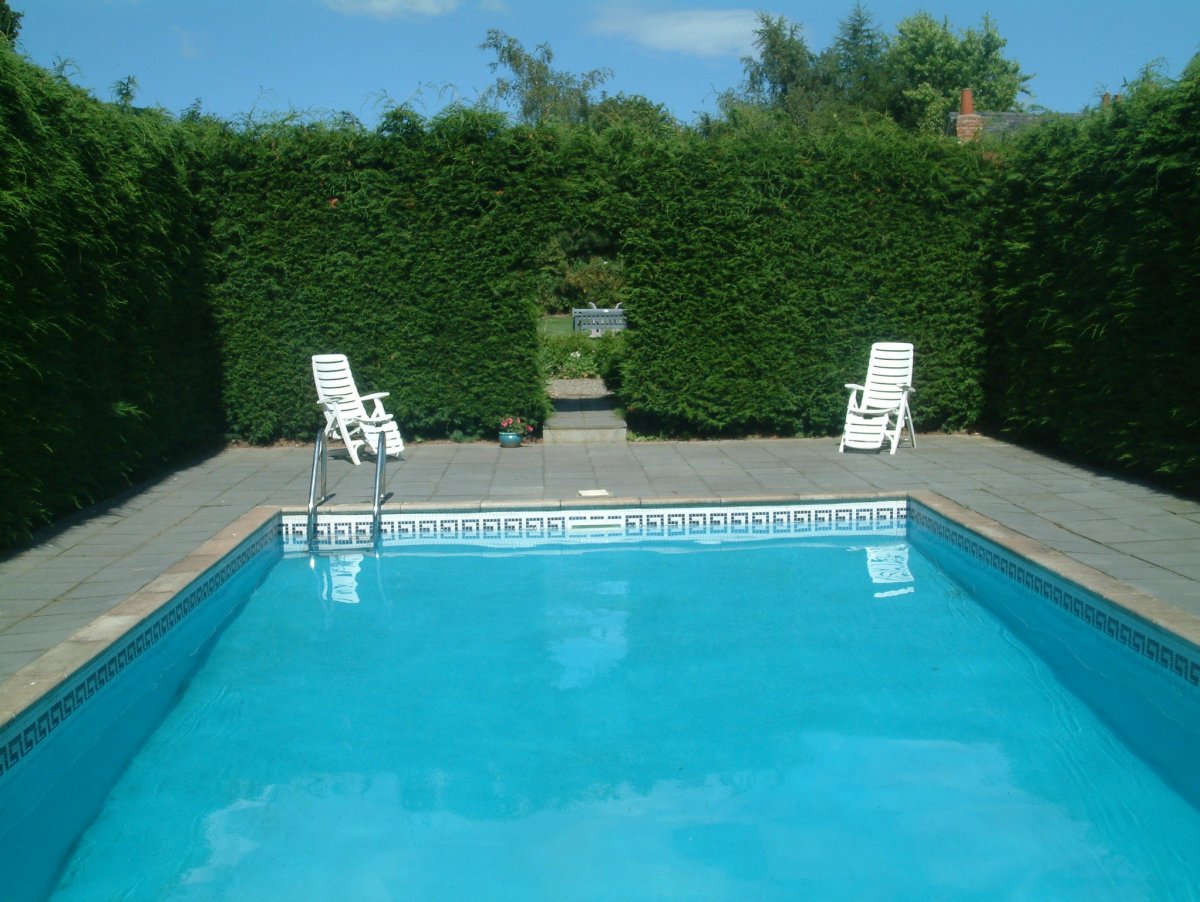 The outdoor heated pool at Glan Clwyd Isa